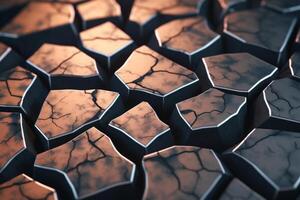 Voronoi Blocks Pattern Texture Background Generative AI photo