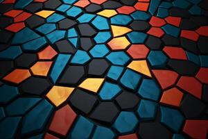 Voronoi Blocks Pattern Texture Background Generative AI photo