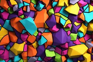 Voronoi Blocks Pattern Texture Background Generative AI photo