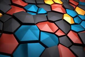 Voronoi Blocks Pattern Texture Background Generative AI photo