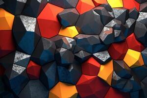 Voronoi Blocks Pattern Texture Background Generative AI photo