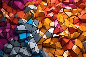 Voronoi Blocks Pattern Texture Background Generative AI photo