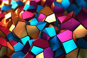 Voronoi Blocks Pattern Texture Background Generative AI photo