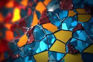 Voronoi Blocks Pattern Texture Background Generative AI photo