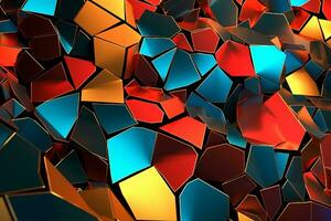 Voronoi Blocks Pattern Texture Background Generative AI photo