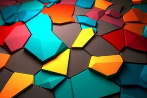 Voronoi Blocks Pattern Texture Background Generative AI photo