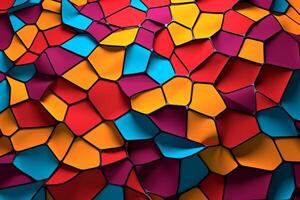 Voronoi Blocks Pattern Texture Background Generative AI photo