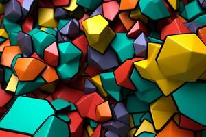 Voronoi Blocks Pattern Texture Background Generative AI photo