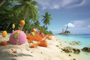 Whimsical Tropical Beachscape photo