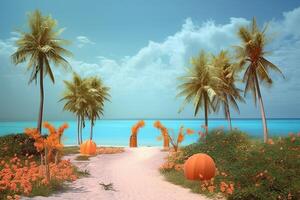 Whimsical Tropical Beachscape photo
