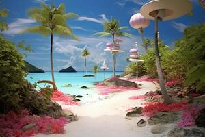Whimsical Tropical Beachscape photo