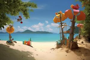 Whimsical Tropical Beachscape photo