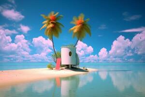 Whimsical Tropical Beachscape photo