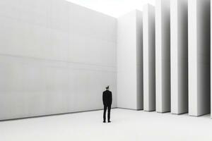 a man standing in an empty room with columns in the background generative AI photo