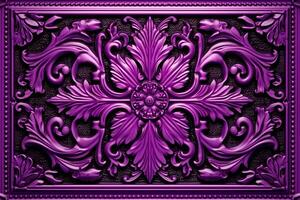 a purple ornate design on a black background generative AI photo