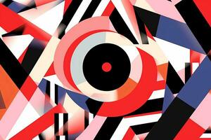 a red black and white geometric pattern generative AI photo
