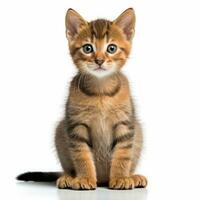 a small kitten sitting on the floor looking at the camera generative AI photo