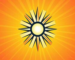 a sunburst icon on an orange background generative AI photo