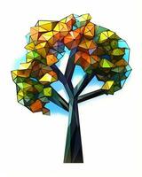 a tree made of triangles on a white background generative AI photo