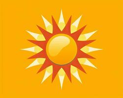 a yellow sun icon on an orange background generative AI photo