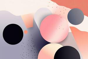 abstract background with circles and shapes in pink blue and black generative AI photo