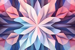 abstract background with a flower in pink blue and purple colors generative AI photo