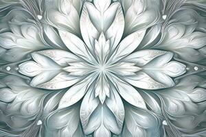 abstract floral design in white and gray generative AI photo