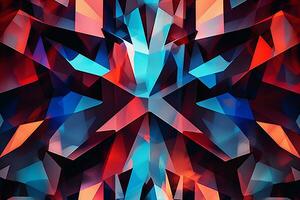 abstract geometric pattern with red blue and black colors generative AI photo