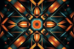 an abstract design with orange and black colors generative AI photo