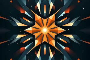 an abstract design with orange and blue stars generative AI photo
