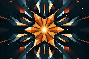 an abstract design with orange and blue stars generative AI photo