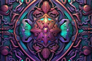 an abstract design with purple and blue colors generative AI photo