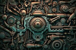 an abstract image of a machine with many different parts generative AI photo