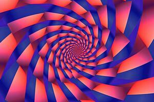 an abstract image of a spiral with red and blue colors generative AI photo