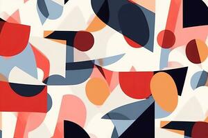 an abstract pattern with colorful shapes and shapes generative AI photo