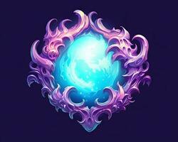 an illustration of a blue and purple crystal generative AI photo