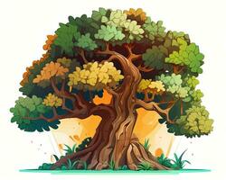 un ilustración de un dibujos animados árbol generativo ai foto