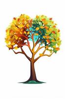 an illustration of a tree with colorful leaves generative AI photo