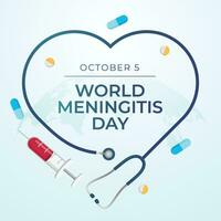 World Meningitis Day design template good for celebration. meningitis ribbon vector illustration. flat ribbon design. flat design. vector eps 10.