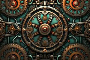 an image of a clockwork background with gears generative AI photo