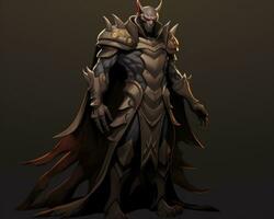 an image of a dark knight in armor generative AI photo