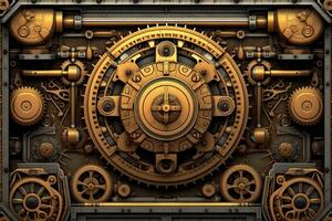 an image of a clockwork machine on a black background generative AI photo