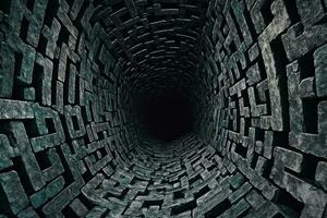 an image of a dark tunnel with a maze in it generative AI photo