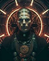 an image of a man in a sci   fi costume generative AI photo