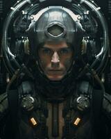 an image of a man in a futuristic suit generative AI photo