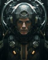 an image of a man in a futuristic suit generative AI photo