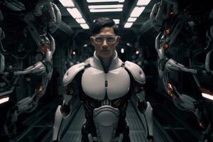 an image of a man in a futuristic suit generative AI photo