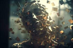 an image of a man with many pieces of gold on his face generative AI photo