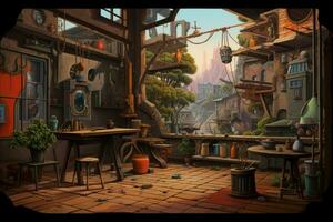 an image of a room in a fantasy world generative AI photo