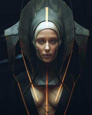 an image of a woman in a futuristic outfit generative AI 28362099 Stock  Photo at Vecteezy